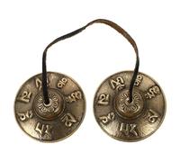 TINEASUR Copper Cymbals Bell for Meditation Practice with Golden Finish, Simple and Generous Style, for Buddhist Meditation and Spiritual Practice