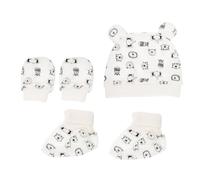 TINEASUR Cotton Gloves and Hat for Newborns, Breathable and Elastic Anti-Scratch Hand Covers Lovely Foot Covers, for Cold Winter