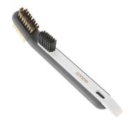 TINEASUR Creative Degreasing Brush Grease Brush with Metal Scraper Long Handle Abs Steel Wire Ergonomic Handle Unique Design for Homes Curved Surfaces Kitchen Cleaning