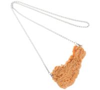 TINEASUR Creative Fried Chicken Leg Pendant Necklace for Men and Women Stainless Steel and Resin Material Stylish Novelty Jewelry for Parties and Unique Funny Chicken Nugget Accessory