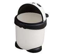 TINEASUR Creative Panda Trash Can with Lid Plastic Small Cartoon Trash Can for Desk Boys and Girls Bin for Bedroom and Kitchen Large Volume Wastebasket and Tiny Things