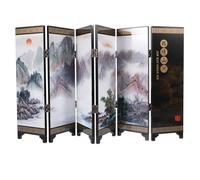 TINEASUR Desktop Mini Panel Divider Folding Screen Ornament 18.27x9.43x0.24in Wood Chinese Style Table Decoration Lightweight Easy to Carry for Office Decoration
