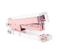 TINEASUR Desktop Stapler and Smooth Stapling Function Acrylic with Non-skid Feet Rose Gold Classic Modern Stylish Office Stapler for Home and School Desk Accessories
