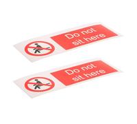 TINEASUR Do Not Sit Warning Sign Stickers Versatile Self Adhesive 2pcs Pvc Door Decals Easy Application Safety Warning Signs for Office, School and Hotel Use