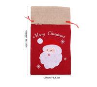 TINEASUR Drawstring Gift Bag with Sturdy Linen Material Christmas Small Size S Pouch Linen Holds Presents for Cookies and Candies, for Yuletide Gathering or Holiday Party