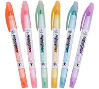 TINEASUR Dual Tip Fluorescent Highlighter Marker Pens with Lightweight Plastic Body and Rounded Lines, Portable Multi-function Colour Pens for Taking Notes the Classroom and Drawing