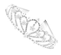 TINEASUR Elegant Pearl Crown Hair Accessory for Bride Wedding and Party, Alloy Material with Shining, Charming Design as Bridal Hair Wreath or Bridesmaids Gift