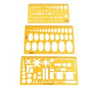 TINEASUR Ellipse Oval Template Ruler 3pcs Set for Engineering Drafting and Art Design, Geometry Measuring Tool for School and Office Technical Drawing, Professional Oval Stencil