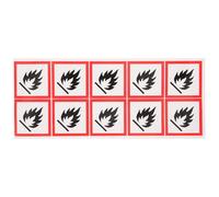 TINEASUR Flammable Liquid Warning Sticker 10pcs 5x5cm Pvc Safety Warning Decals Flammable Hazard Caution Signs for Industrial and Workplace Safety