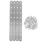 TINEASUR Flat Mending Plate Straight Brackets Stainless Steel with Screws Silver for Wood Furniture Repair and Wood Joining