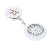 TINEASUR Fob Watch for Nurses Doctors Student Chest Hanging Pocket Watch Medical Clip Nursing Exam Zinc Alloy White