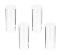 TINEASUR Glass Guitar Slide 4pcs with Crystal Sound and Tone Enhancement 2.36 Inch Smooth Surface Slides for Electric Guitar and Bass for Blues Music Practice and Performance
