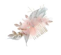 TINEASUR Handmade Charming and Accessory Comb Floral for Women Hair in Golden Alloy Cloth, Delicate Hairpin for Weddings and Dances
