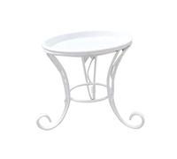 TINEASUR Iron Metal Mini Small Flower Plant Stand Desk Pot for Balcony White Leaf Decoration