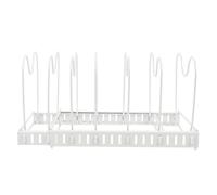 TINEASUR Iron Pot Lid Stand Organizer with Stable Cambered Surface, White Iron Pot Lid Holder for Kitchen Countertop, Creative and Simple Design, Not Easy to Fall, for Home Utensils