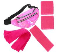 TINEASUR Knitted Thread Headband Including Pu Leather Fanny Pack S Retro Style Sports Accessory Set and Wristbands and Adding Eye-catching Flair for Women for Exercising