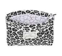 TINEASUR Large Capacity Leopard Print Zipper Makeup Bag with Big Opening, Waterproof Polyester Multipurpose Wash Bag for Travel and Outdoor Use Random Color