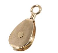 TINEASUR Marine Brass Flag Pole Pulley Block 50mm for Boat Sailboat | Single Roller Hardware Accessory, Corrosion Resistant Finish, Smooth Rope Handling, Golden Surface