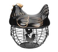 TINEASUR Metal Wire Egg Basket Egg Storage Basket with Lid Hen Shaped Large Capacity Sturdy and Not Easy to Wear for Kitchen Storage and Moving a New Home
