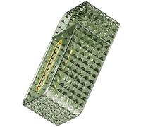 TINEASUR Modern Green Table Tissue Holder with Texture and Built-in Spring, Multi-functional Desktop Tissue Box for Living Rooms and High-end Hotels, Stylish Pet and Stainless Steel Storage