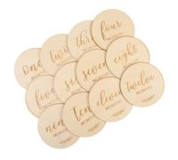 TINEASUR Natural Wooden Monthly Cards Creative Commemorative Growth Markers for Newborn Photography Durable to Capture Each Month Special Moments