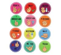 TINEASUR Pastel Hand Signal Posters for Kindergarten Elementary Students Nonverbal Communication Tools with Clear Visual Cues to Encourage Independence and Enhance Classroom Learning
