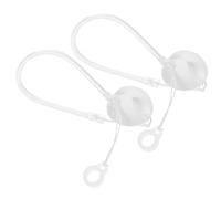 TINEASUR Pen Lanyard with Fixed Chain 2pcs Security Pen Holder for Office Counter Bank Elastic Silicone Base Theft Proof