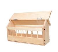 TINEASUR Pigeon Feeding Trough Automatic Feeder for Pigeons 40cm Thickened Pine Wood Dispenser Multi-hole Design for Outdoor Use