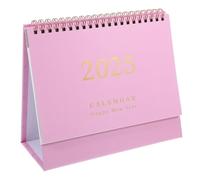 TINEASUR Portable English Desktop Calendar for Office and Home Pink Minimalist Standing Paper Month and Date Display Manual Flip Daily Planner for Scheduling and Management