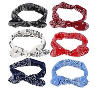 TINEASUR Rabbit Ear Hair Bands Stretchy Knot Hairbands Boys and Girls Headbands Paisley Bandanas