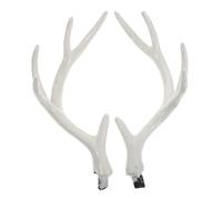 TINEASUR Realistic Plastic Reindeer Antlers Beige Deer Antlers Headband Portable Holiday Decorations and Photography Props for Christmas and Festive Parties