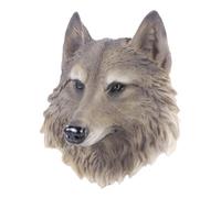 TINEASUR Realistic Wolf Head Wall Adornment Resin Craft Decorative Animal Face Hanging Sculpture for Living Office Bedroom Rustic Spirit Animal Decoration