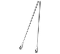 TINEASUR Reptile Food Scoop Spoons Comfortable to Hold and Easy to Use 2pcs Stainless Steel Long Handle Feeding Tool for Small Pets and Lizards