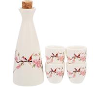 TINEASUR Sake Cup Set Red Colour Japanese Style Ceramic with Smooth and Comfortable Simple Design, for Traditional Sake Serving and Tea Enjoyment