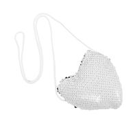 TINEASUR Sequin Heart Purse for Girls Mini Coin Purse Crossbody Long Strap Cute Mobile Phone and Keys Bag for Kids Parties and Valentine's Day