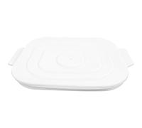TINEASUR Silicone Bacon Tray for Oven and Microwave, Heat-Resistant Non-Stick Baking Plate with Lid, Square White Kitchen Cooking Tool for Bacon and Baking