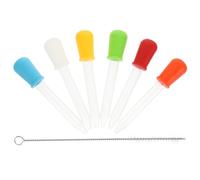 TINEASUR Silicone Medicine Eye Droppers Featuring Highly Design with Cleaning Brush 5ml 6pcs Multi-purpose Liquid Transfer Pipettes for Precise Dispensing