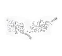TINEASUR Silver Embroidered Patch 1 Pair Flower Cloth Accessories for Clothes, Thick Texture and Not Easy to Fade, for Formal Dress and Cheongsam Decoration, Polyester Material