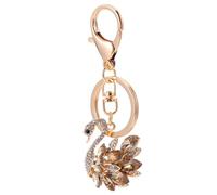 TINEASUR Swan Keyring Swan Pendant for Keys Key Ring Decoration for Girlfriends for Mum Key Rings Gift Tag Metal, golden, 4X3.5X0.5CM