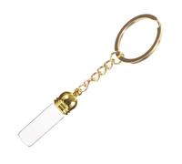 TINEASUR Tiny Glass Mist Bottle Keychain Decorative Wish Bottle Small Spray for Decor Metal and Glass Craft