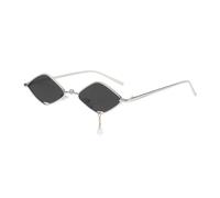 TINEASUR Unique Vintage Sunglasses with Parallelogram Metal Frame PC Material for Decorative Effect Stylish Eyeglasses for Stage Events and Taking Pictures Chic Design Random Color