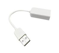TINEASUR USB 2.0 Sound Card Adapter with Cable Line, Driverless and USB Bus-powered Mini External Sound Card for Laptop Speaker, White Plastic Design, for Notebook Audio