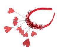 TINEASUR Valentine's Day Red Felt Cloth Headband with Love-shaped Design, Comfortable Fit and Wide Range of Uses for Masquerade Parties and Romantic Occasions