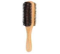 TINEASUR Vintage Double-sided Mustache Brush with Natural Boar Bristles and Beech Wood Handle Stiff for Beard Grooming Softens and Straightens Hair Portable Salon Tool for Men S Facial Care