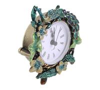 TINEASUR Vintage Peacock Desktop Clock Decorative Desk Shelf Clock without Battery Compact Classic Design for Home and Office