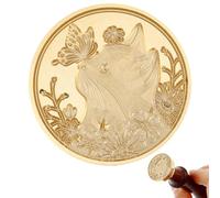 TINEASUR Vintage Wax Seal Stamp for Envelope with Removable Copper Head and Aluminum Alloy Handle, Easy Replacement, Round Retro Design for Important Documents and Glass Decoration