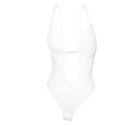 TINEASUR White Invisible Shapewear Bra Corset for Women, Practical Backless Bustier with Instant Waist Reduction and Firm Muscle Control, Nylon Material, Size S, for Everyday Wear