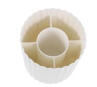 TINEASUR White Makeup Brush Organizer Jar with Rotating Design and 5 Compartments, Plastic Vintage Style Makeup Tool Organizer for Desktop Accessories and Cosmetic Storage