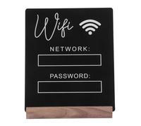 TINEASUR Wifi Password Sign with Extended Black Wooden Base, Acrylic Table Sign for Business, Hotel, and Home Use, Writable Network Notice Board with Pen for Conference Rooms and Guest