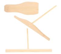 TINEASUR Wood Crepe Spreader and Pancake Spatula Set 3pcs Kitchen Utensils for Evenly Spreading Pancakes and Preparing Breakfast Safe to Use Wooden Baking Tools